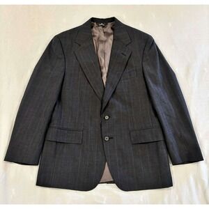 Polo University Club Ralph Lauren Mens Pinstripe Blazer Grey Sport Coat USA Made